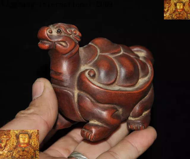 CHINA FENG SHUI Yixing Zisha Pottery lucky animal tortoise Dragon ...