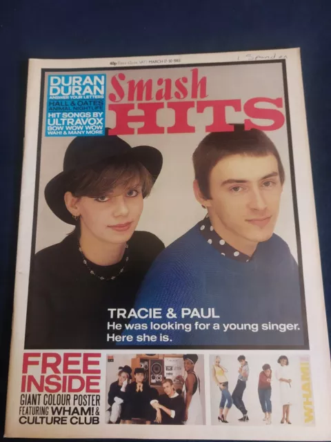 SMASH HITS Magazine 17-30 MARCH DECEMBER 1983 Weller Tyler Wham FREE POSTER 313