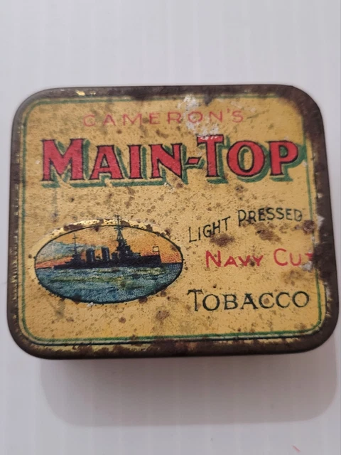 RARE VINTAGE / Antique Tobacco Tin Cameron's Main Top Light Pressed Tobacco  $285.00