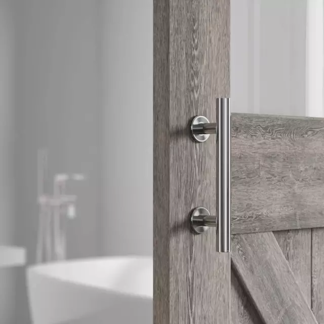 Inch Sliding Barn Door Handle Pull and Flush Hardware Set Stainless Steel Large