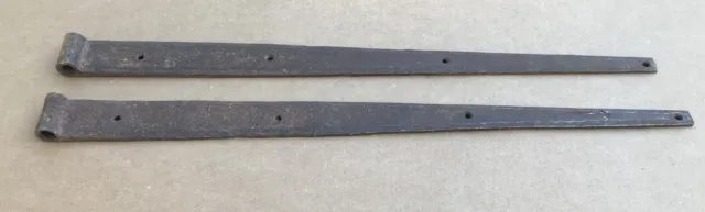 Pair of OUTSTANDING 25" inch early Antique strap hinges barn door hinge