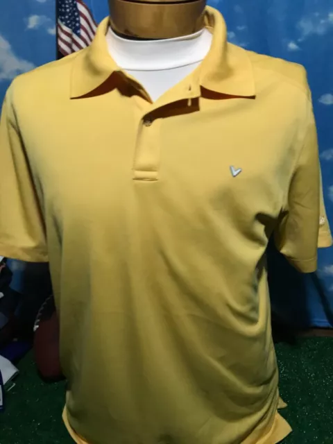 Callaway golf OPTi dri dry large yellow gold large L button Polo Shirt c20