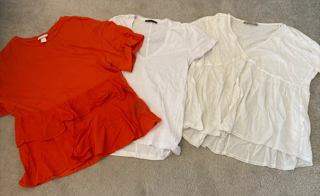 Ladies T Shirt Bundle Zara And H&M Size S X 3 Tops