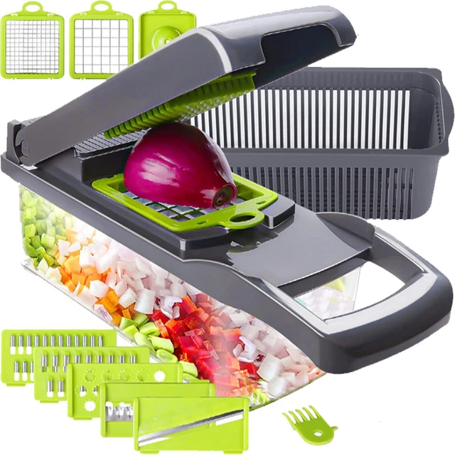 Vegetable Chopper 14-in-1, Food Chopper, Handy Veggie Slicer Box With