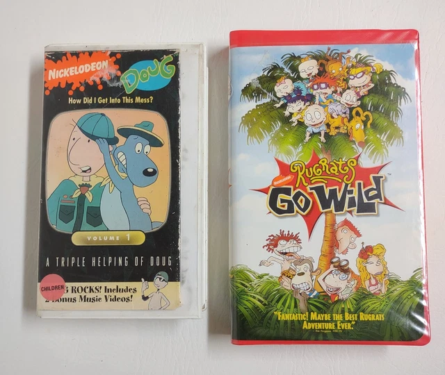 NICKELODEON VHS TAPES Kids Movies Rugrats Go Wild, Doug Volume one 90s