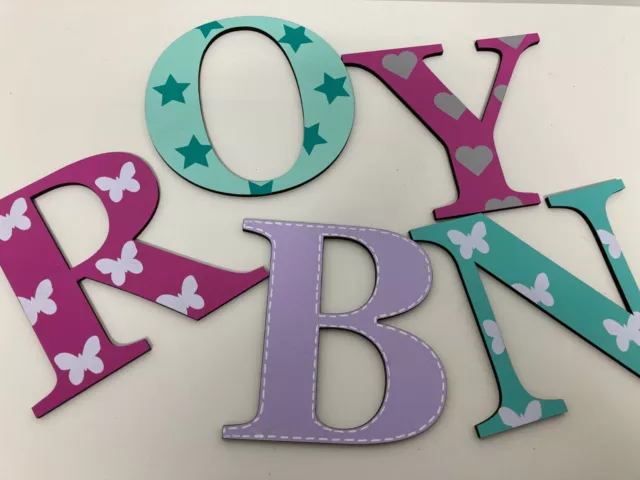 Personalised Painted wooden letters for toy box bedroom wall - 3mm MDF - Nursery