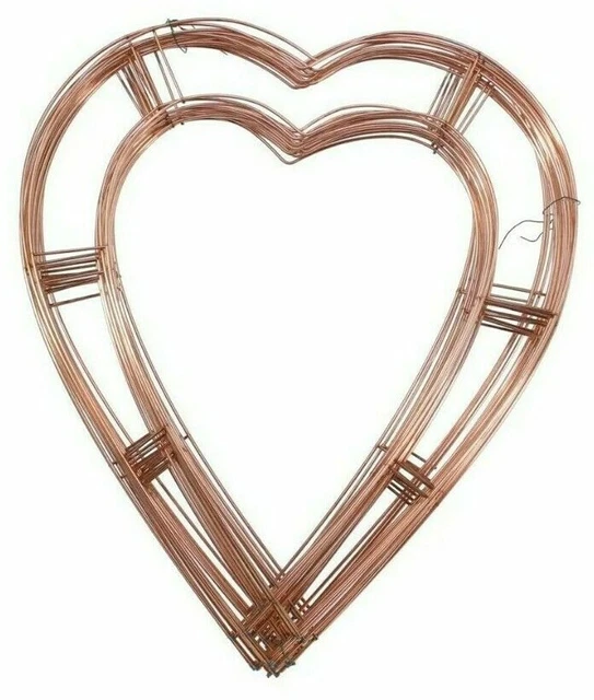 12" Heart Shape Copper Wreath Making Ring Floristry Frame -  Valentines Craft