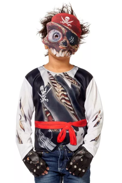 Piratenkindershirt mit Maske Piratenkostüm Faschingskostüm Karnevalkostüm
