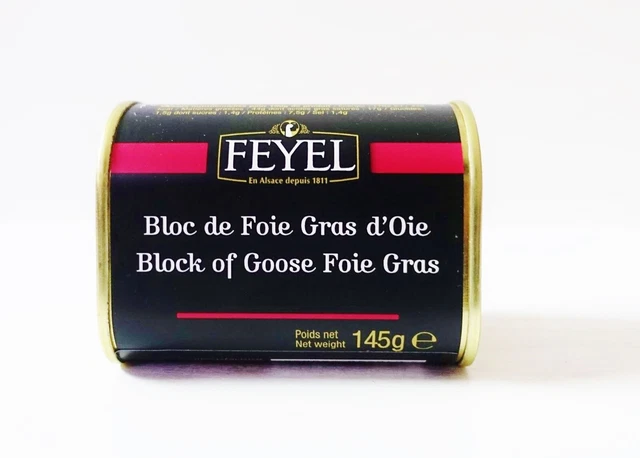 Foie Gras d'OIE Alsazia fegato d'oca blocco di Feyel 3x 145g NUOVO in OFFERTA RISPARMIO!