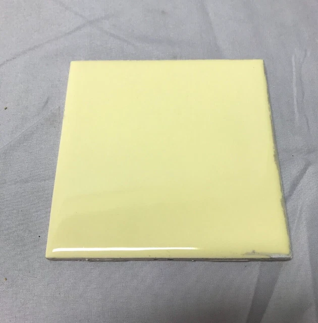 1 One Antique Vintage Ceramic Seito Yellow Bathroom Tile 4x4 Old 726-23B