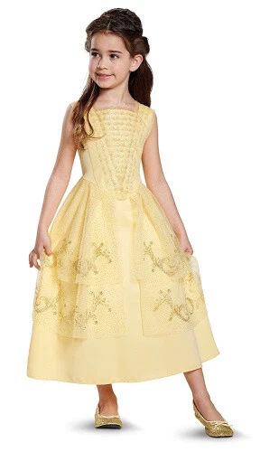 (Medium (3T-4T), Yellow) - Disney Belle Ball Gown Classic Movie Costume,