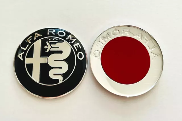 Kit 7 pz  per Alfa Romeo Black Ø 60 mm Emblema Stemma tappi logo badge giulietta 3