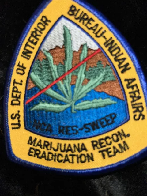 Washington DC Interior BIA Indian Affairs Marijuana Drug Federal Police Patch 4”