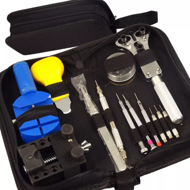 13Pcs Watch Band Case Remover Opener Holder Wrench Screwdriver Repair Tool Kit