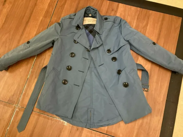 *Brand New* Burberry Showerproof Trench Coat with detachable hood -blue