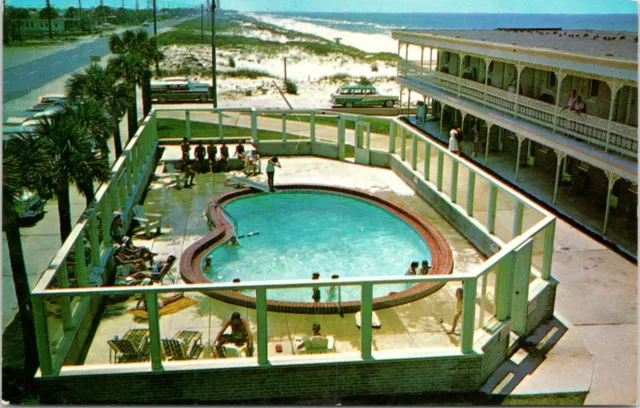 Panama City FL GEORGIAN TERRACE Apartments Swimming Pool Florida Postcard 915