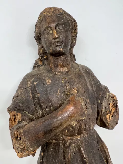 Sculpture Sainte Vierge Sacred Art Sacré Bois XVII Eme Wood Religieux 19 th
