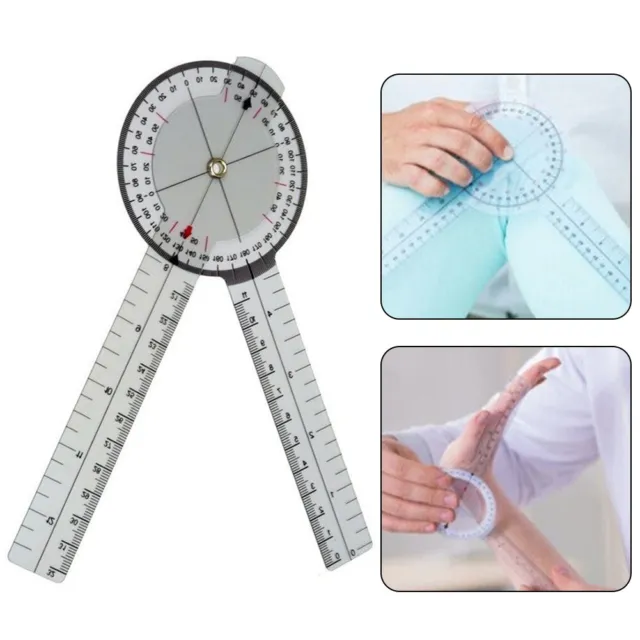 Regla goniómetro transparente herramienta de medición de 360 ​​grados para ortopedia