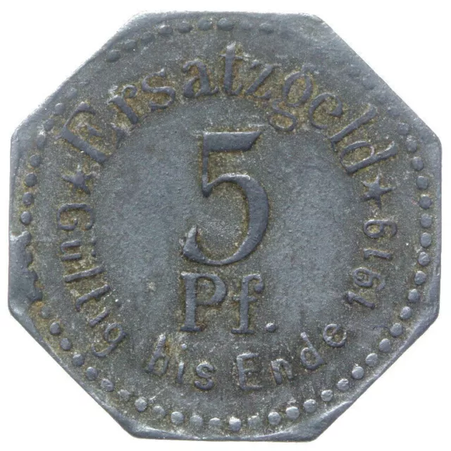 Stettin - Poland - Szczecin - emergency coin - 5 Pfennig 1917 Zinc