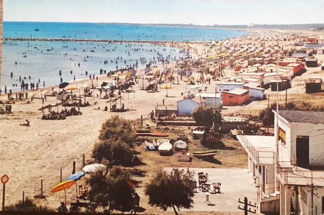 Cartolina - Marina di Ravenna - La Spiaggia - 1960