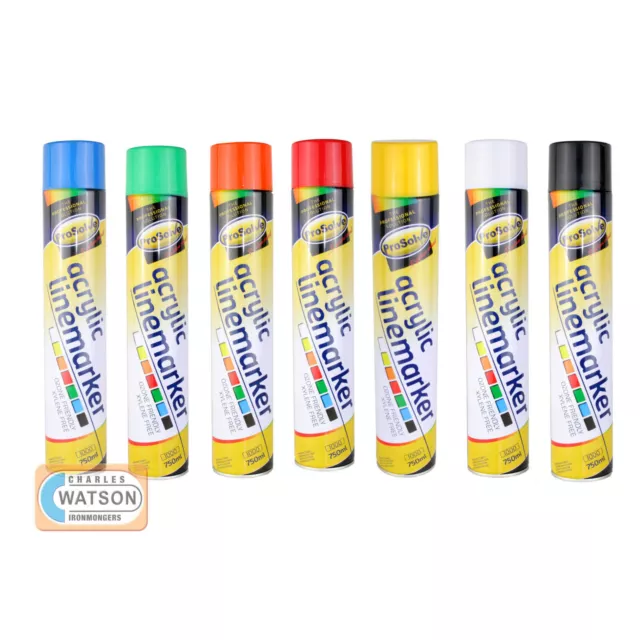 LINE MARKER Acrylic Paint PACK 6 Survey Spray Field Grass Pitch Aerosol 750ml