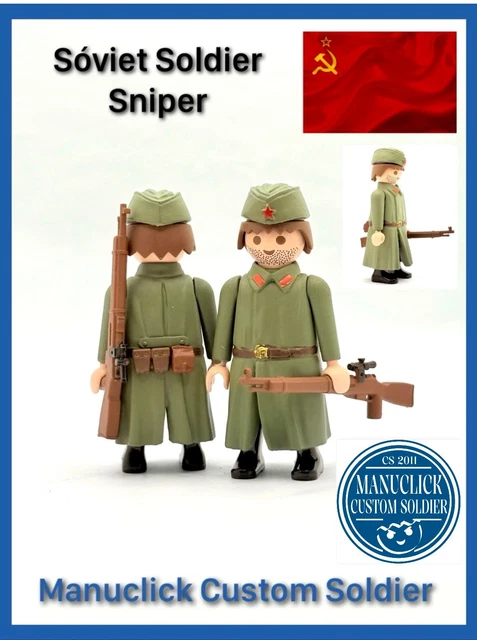 PLAYMOBIL CUSTOM: Francotirador Ejército Ruso WW2 - Figura Manuclick Personalizada, Segunda Guerra Mundial