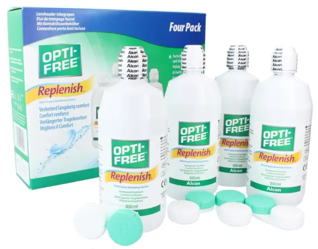 Opti-Free Replenish Kontaktlinsen-Pflegemittel - Systempack, 4 x 300 ml MHD 2024
