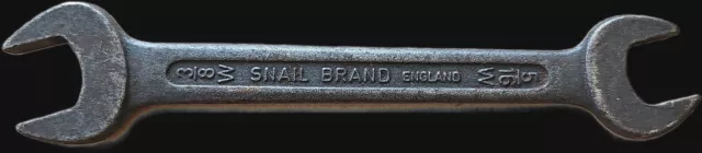 Vintage Snail Brand Whitworth 3/8 & 5/16 Spanner Wrench 6.5in Long