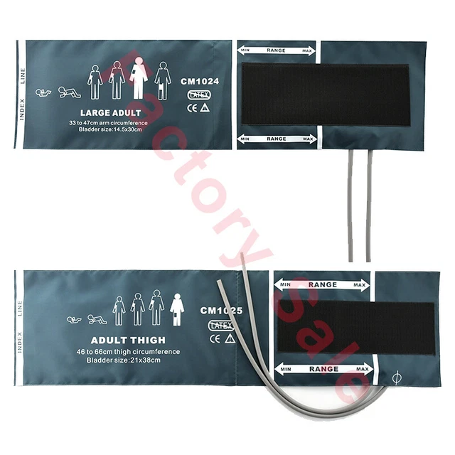 Reusable Large Adult + Adult Thigh Double-tube Blood Pressure Cuff Replacement