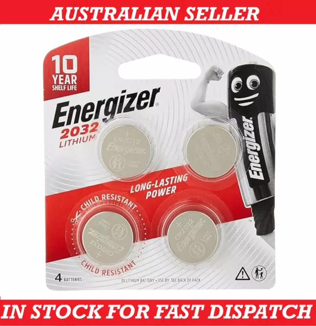 Energizer 2032 Coin Lithium Battery, Pack of 4 - Long Expiry FREE POST