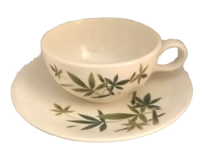 VINTAGE WOODLAND SALEM China, CERAMIC Bamboo Mid-Century coffee and saucer