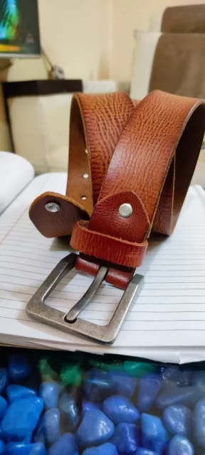 Cinturón de cuero para hombre Talla 36 Cuero Marrón hebilla de metal