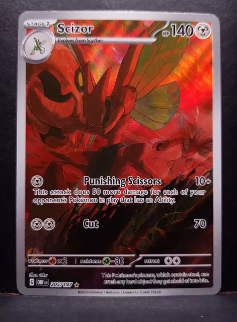 Scizor 205/197 Obsidian Flames Full Art Pokémon Pokemon Card English Near Mint