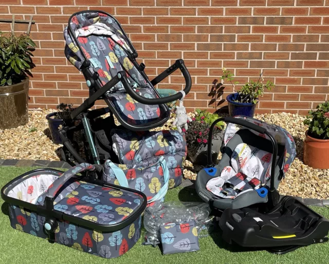 Cosatto Giggle Quad Travel System Pram Pushchair Car Seat Bassinet Bag Hare Wood