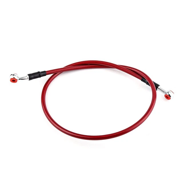 MOCNT 120cm Tubo Freno Moto Tubo Olio Frizione Freno Moto Acciaio Intrecciato Tubo Flessibile Freno Frizione Idraulico Rinforzato Tubi in Treccia Motocross Cavo Linea Guaina Rosso