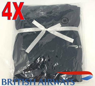 4 x British Airways BA First Class Cabin Pyjamas Sleeper Suit 100% Cotton MEDIUM
