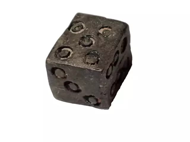 Ancient Historical Asymmetrical Bronze  Gaming Dice 12,7 Gr 12 Mm