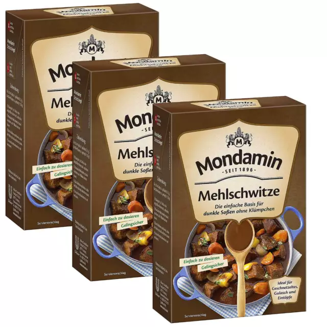 3x 250g Mondamin Roux Basis per Scuro Salse Gulasch