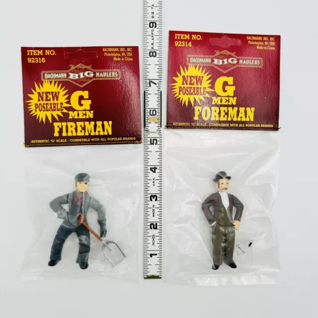 Bachmann Big Haulers G Scale Poseable Figures #92314 #92316 Foreman Fireman 2