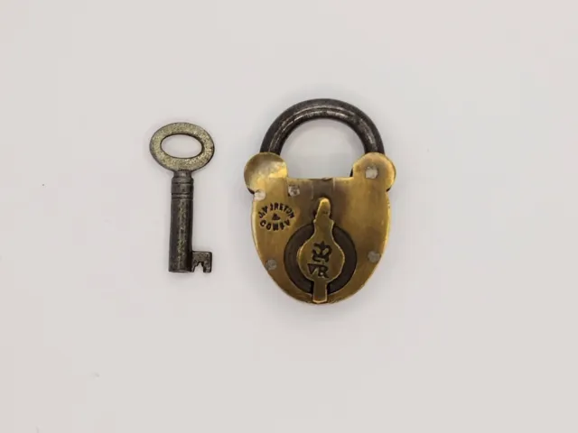 Antique Victorian J V Ireton Company  Padlock and Key