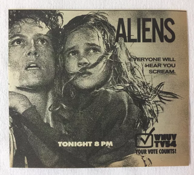 1993 WNUV tv ad ~ ALIENS ~ Sigourney Weaver