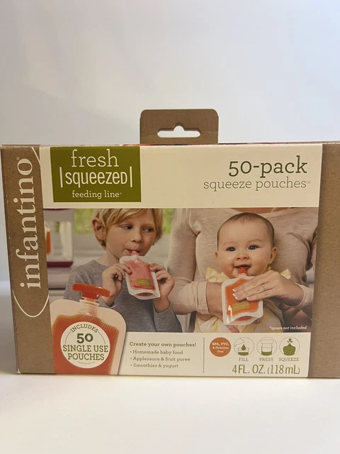 Infantino Fresh Squeezed Feeding Line Single Use Pouches (47 Pouches)