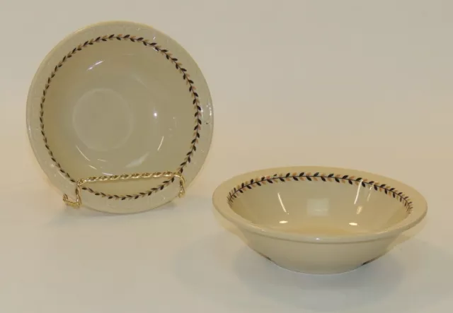 Syracuse China Set Lot VTG Restaurant Dish ware Econo Rim Bowls Black Brown NY