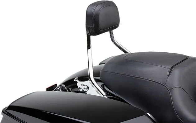 Cobra Detachable Short Round Passenger Backrest Chrome 602-2212 Harley Davidson