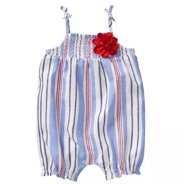 NWT Gymboree Americana Baby Girls Striped Bubble Romper Sunsuit Jumpsuit