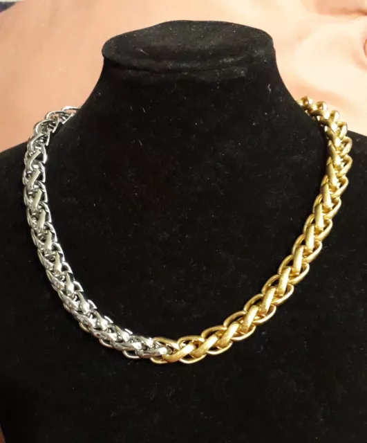 Zara Two Colour Metal Necklace Length 46 cms plus 3 cms extender and catches