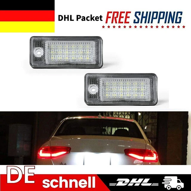 2X Led Kennzeichenbeleuchtung für Audi A3 8P - A4 B6 B7 - A6 4F Q7 8E A6 4F C6