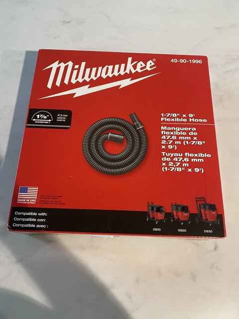 Milwaukee (49-90-1996) 1-7/8" X 9'  Shop Vac Flexible Vacuum Hose- Hose only
