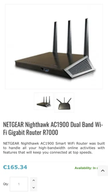 NETGEAR R7000-100PAS Nighthawk AC1900 1300 Mbps router wireless CA 4