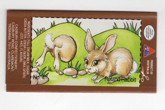 AUSTRALIAN CADBURY FURRY FRIENDS Wrapper 1987. #04 Roland Rabbit $6.99 ...